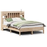 vidaXL Lit bibliothèque sans matelas 135x190 cm bois de pin massif