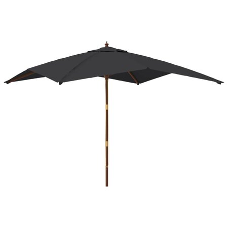 vidaXL Parasol de jardin avec mât en bois noir 300x300x273 cm