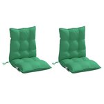 vidaXL Coussins de chaise à dossier bas lot de 2 vert tissu oxford