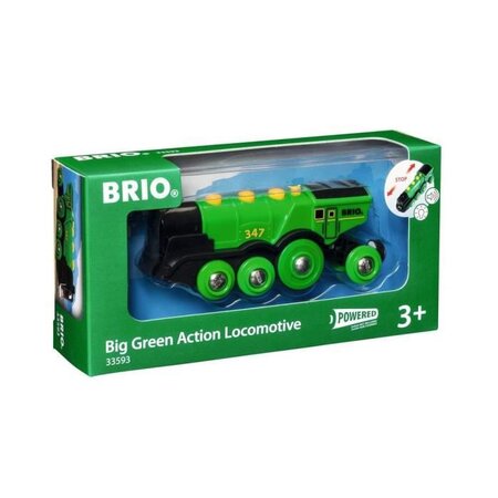 Brio World Locomotive Verte Puissante a piles - Accessoire son & lumiere Circuit de train en bois - Ravensburger - Des 3 ans - 33593