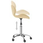 vidaXL Chaise pivotante de salle à manger Crème Velours