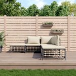 vidaXL Salon de jardin 5 Pièces avec coussins anthracite résine tressée