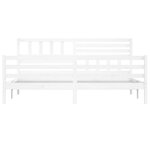 vidaXL Cadre de lit Blanc 180x200 cm Super King Bois massif