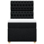 vidaXL Sommier à lattes de lit avec matelas Noir 90x190 cm Tissu