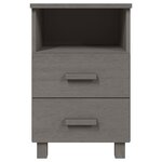 vidaXL Table de chevet HAMAR Gris clair 40x35x62 cm Bois de pin massif
