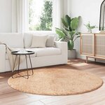 vidaXL Tapis shaggy à poils longs NAVARRA beige 160x160 cm polyester