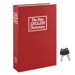 ACROPAQ Coffre Fort Discret à clé Livre- Coffre-fort à clé 116 x 185 x 55 mm simulé en livre- Sécurisez vos objets- Rouge