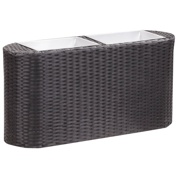 vidaXL Lit surélevé de jardin 80x25x40 cm Résine Tressée Noir