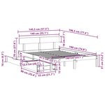 vidaXL Cadre de lit sans matelas blanc 140x190 cm bois de pin massif