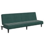 vidaXL Canapé-lit à 2 places avec repose-pied vert foncé velours