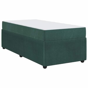 vidaXL Cadre de lit avec matelas Vert foncé 90 x 200 cm tissu