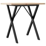vidaXL Table à manger cadre en X 80x50x75 5cm bois de pin massif acier