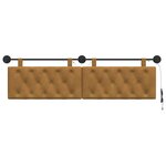 vidaXL Tête de lit suspendue Avec lumière LED Marron Velours