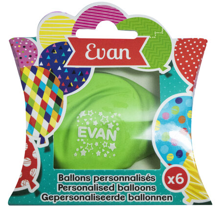 Ballons de baudruche prénom Evan
