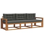 vidaXL Ensemble de canapés d'extérieur 3 pc Naturel et Anthracite