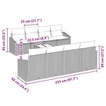 vidaXL Set de canapé de jardin de 7 pièces avec coussins gris clair en rattan synthétique