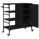 vidaXL Chariot de cuisine Chêne noir 87 5x38 5x84 5 cm Bois d'ingénierie