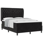 vidaXL Lit Box Spring avec matelas Noir 160x200 cm Velours