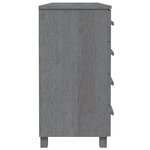 vidaXL Buffet HAMAR Gris foncé 113x40x80 cm Bois massif de pin