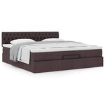 VidaXL Cadre de lit ottoman avec matelas marron foncé 160x200 cm tissu
