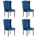 vidaXL Chaises à manger lot de 4 Bleu Velours