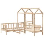 vidaXL Ensemble de lit de jour et de banc et toit 90x190 cm pin massif