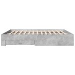 vidaXL Cadre de lit avec tiroirs sans matelas gris béton 200x200 cm