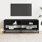 vidaXL Meuble TV noir 120 5x40x46 cm bois d'ingénierie et métal
