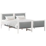 vidaXL Cadre de lit avec tête de lit Blanc et gris clair 160 x 200 cm