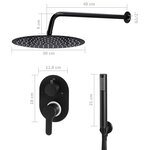 vidaXL Système de douche Acier inoxydable 201 Noir
