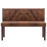 Banc banquette 120 cm marron similicuir daim 02_0010805