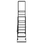 vidaXL Support pour plantes sur roues 94 5x25x92 5 cm Noir Métal