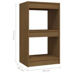 vidaXL Bibliothèque Marron miel 40x30x71 5 cm Bois de pin massif