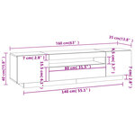 vidaXL Meuble TV avec lumières LED Chêne fumé 160x35x40 cm