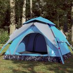 vidaXL Tente de camping à dôme 4 personnes bleu libération rapide