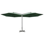 vidaXL Parasol de jardin double avec mât en acier vert 600 cm