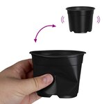 vidaXL Pot à fleurs 100 Pièces Noir Ø 15 x 12 5 cm Plastique