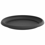 vidaXL Plateau à fleurs rond 6 Pièces Noir Ø 14 x 2 cm Plastique