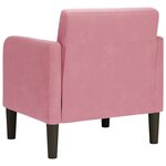 vidaXL Fauteuil avec accoudoirs rose 54 cm velours