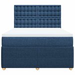 vidaXL Sommier à lattes de lit avec matelas Bleu 160x200 cm Tissu