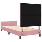 vidaXL Lit à ressorts avec tête de lit Rose 90 x 200 cm Velours