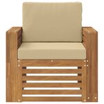 vidaXL Canapé d’extérieur Bois d'acacia massif et polyester Naturel