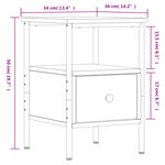 vidaXL Table de chevet chêne sonoma 34x36x50 cm bois d'ingénierie