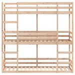 vidaXL Lit superposé triple sans matelas 75x190 cm bois de pin massif