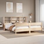 vidaXL Lit bibliothèque sans matelas 200x200 cm bois massif de pin