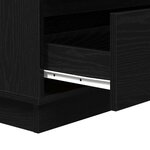vidaXL Cabinet de chevet avec Noir 71 x 34.5 x 75 cm Bois d'ingénierie