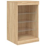 vidaXL Buffet avec lumières LED chêne sonoma 123x37x67 cm