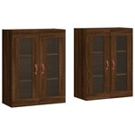 vidaXL Armoires murales 2 Pièces chêne marron bois d'ingénierie