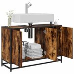 vidaXL Armoire de lavabo de salle de bain chêne fumé 90x33x60 cm