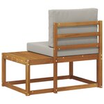 vidaXL Canapé d'extérieur en bout avec coussin Naturel 91 x 63 x 73 cm